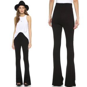 Free People Black Jenny Cozy Ribbed Flare Pants